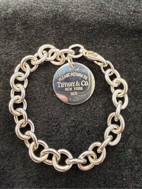 Authentic Tiffany & Co. Circle "Return to Tiffany" Sterling Silver Bracelet